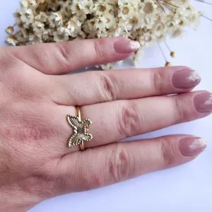 Anel Borboleta Pontilhada