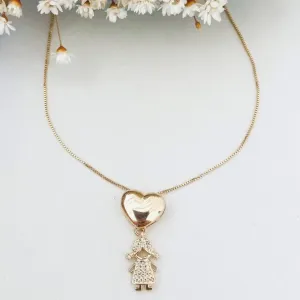 Colar Filha Cravejada com Coração