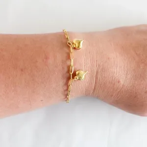 Pulseira 3 Pingentes Corações