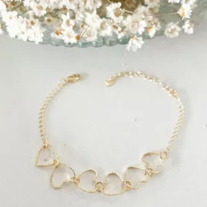 Pulseira 6 Corações