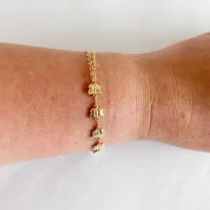 Pulseira Dupla Elos e Borboletas