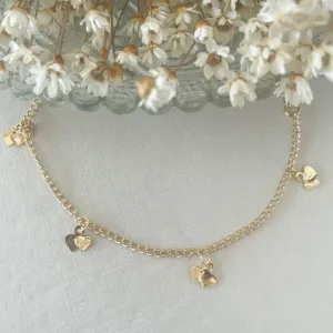 Pulseira Pingentes Coração Duplo