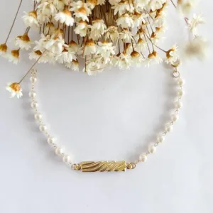 Pulseira Infantil Perola e Chapa