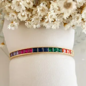 Pulseira Bracelete Baguete Quadrada