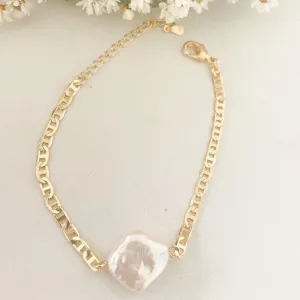 Pulseira Perola e Groumet