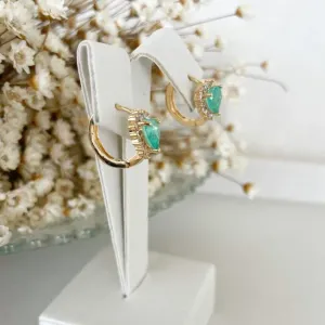 Brinco Argola Fusion Coração Cravejado