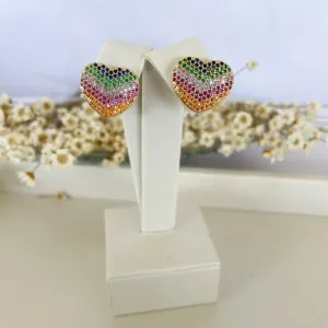 Brinco Coração Cravejado