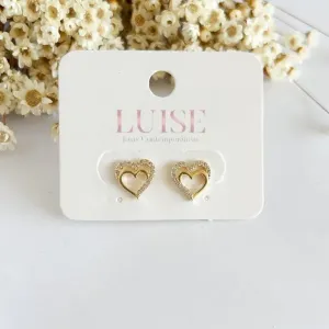 Brinco Coração Duplo Liso e Cravejado