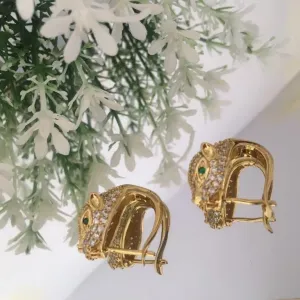 Brinco Argola Tigre Olho Verde