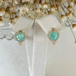 Brinco Argola Fusion Coração Cravejado