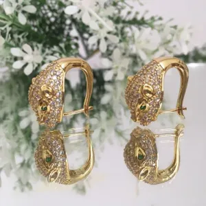 Brinco Argola Tigre Olho Verde