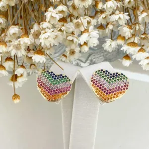 Brinco Coração Cravejado