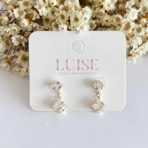 Brinco Dupla Zirconia Quadrada