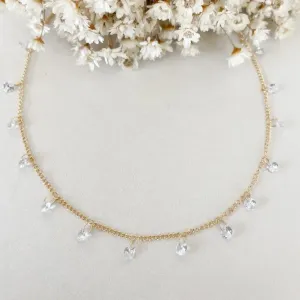 Colar Chocker Pingentes Cristais