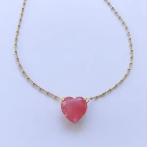 Colar Coração Fusion Salmão
