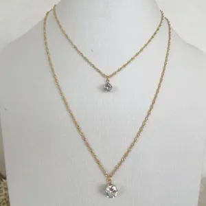 Colar Duplo com Ponto de Luz