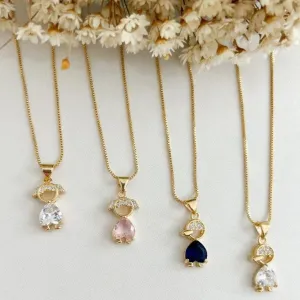 Colar Filho(a) Zirconia Grande