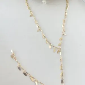 Colar Gravata Mini Folhas