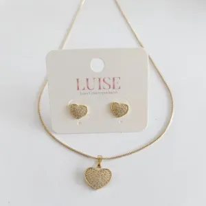 Conjunto Coração Cravejado