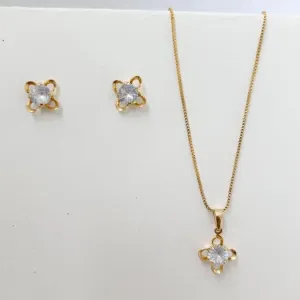 Conjunto Flor e Zirconia ao Centro