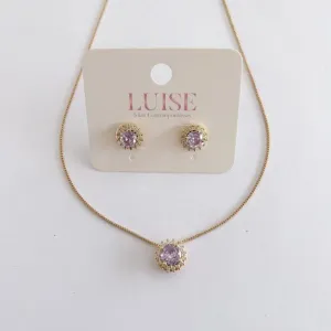 Conjunto Redondo Lilas Cravejado