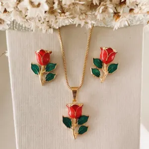 Conjunto Resinado Flor