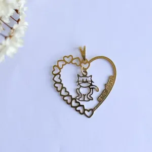 Pingente Coração com Gato