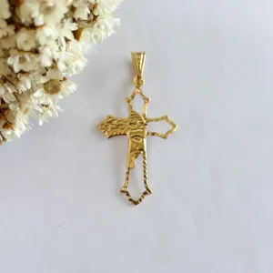 Pingente Cruz e Face Cristo