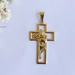 Pingente Cruz face de Jesus Grande