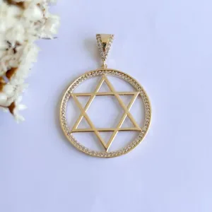 Pingente Estrela de Davi Cravejada