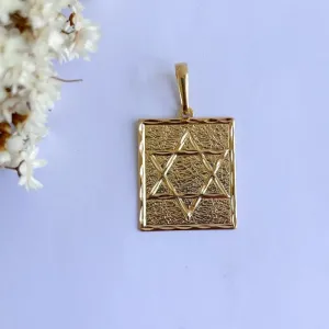 Pingente Quadrado Estrela de Davi