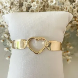 Pulseira Bracelete Coração Vazado