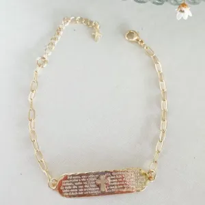 Pulseira Chapa Oração Pai Nosso