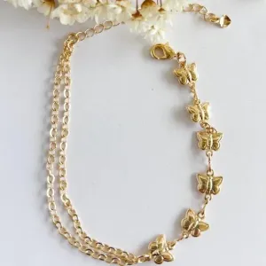 Pulseira Dupla Elos e Borboletas