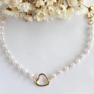 Pulseira Infantil Perola e Coração