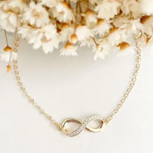 Pulseira Infinito Cravejado e Liso