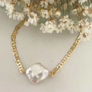 Pulseira Perola e Groumet