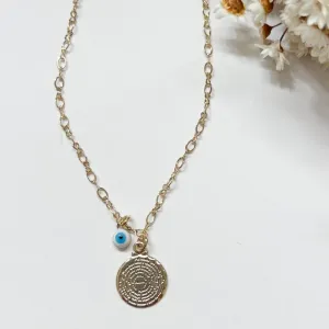 Tornozeleira Pai Nosso e Olho Grego