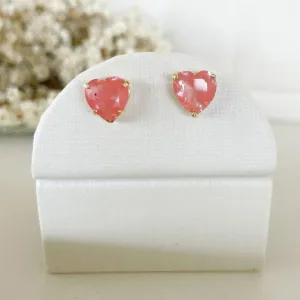 Brinco Fusion Coração Salmão