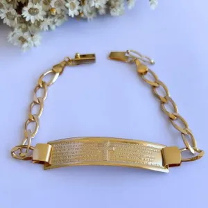 Pulseira Masculina Placa Oração Pai Nosso