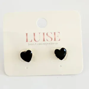 Brinco Zirconia Coração Médio