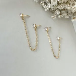 Brinco Duplo com Corrente Cartier