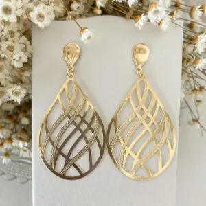 Brinco Gota Filetes Foscos e Lisos