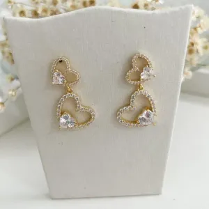 Brinco 4 Corações Luxo