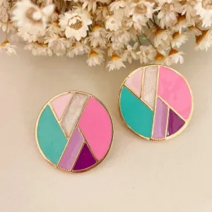 Brinco Resinado Boton Colorido