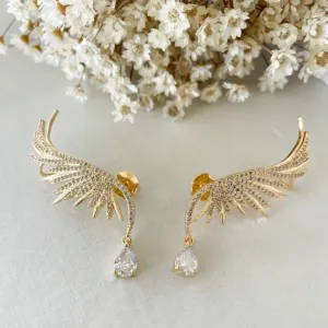 Brinco Ear Cuff Asa Cravejada