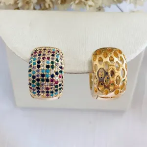 Brinco Argola Cravejado Colors