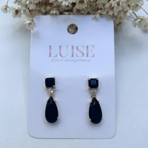 Brinco Cristais Quadrado e Gota