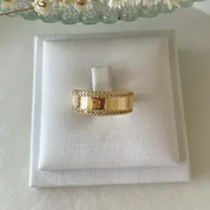 Anel Chapa com Zirconia