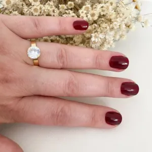 Anel Ponto de Luz Cravação Corações